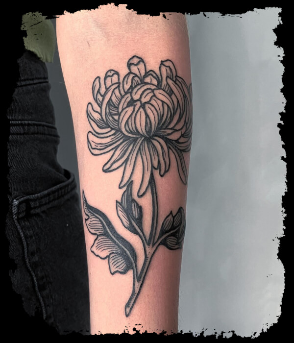 chrysanthemum tattoo on hand