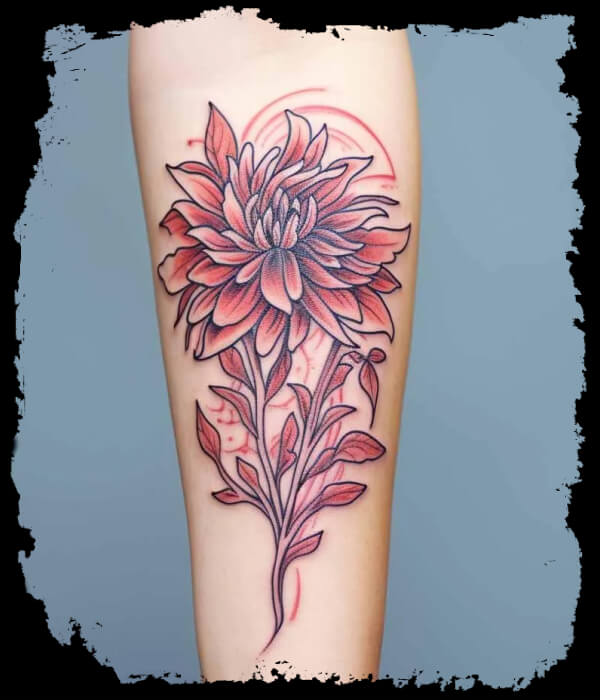 Chrysanthemum Flower Tattoo 