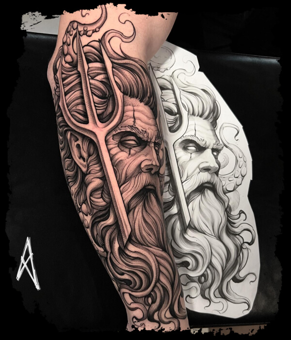 Anchor-and-Poseidon-Tattoo