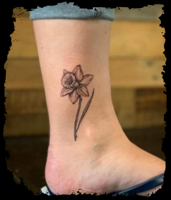 Daffodil-Tattoo-on-Ankle