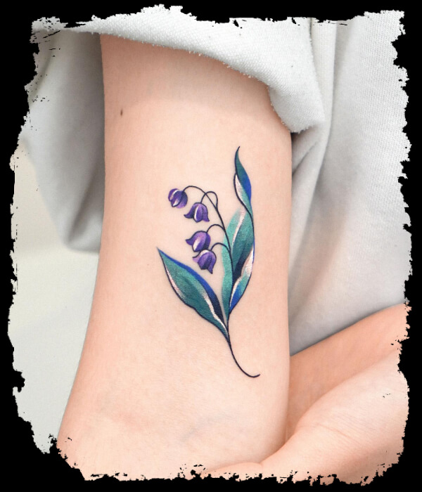 Colorful-Lily-Of-The-Valley-Tattoo