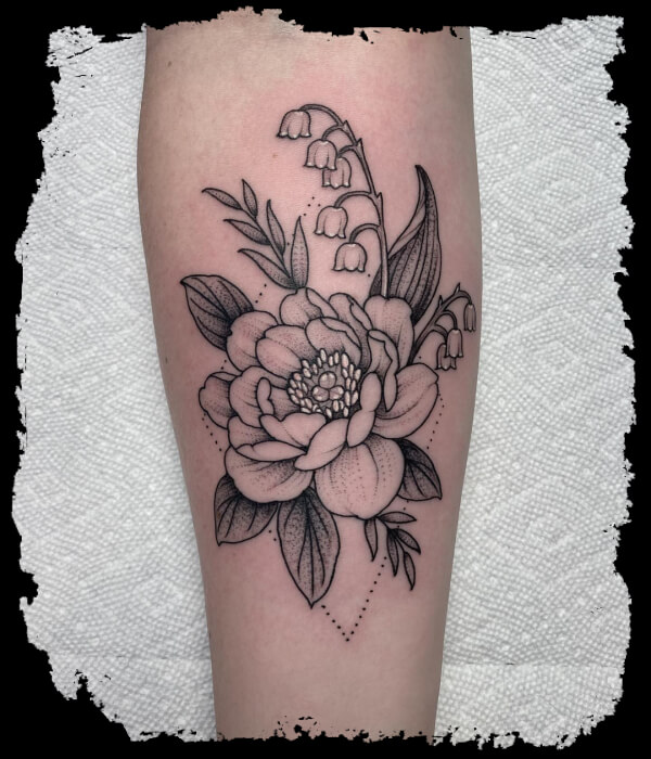 Lily-Of-The-Valley-Tattoo-with- rose