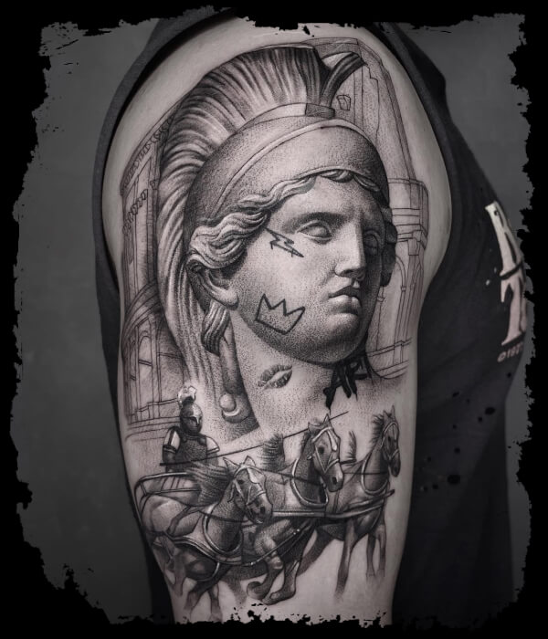 Poseidon-in-Chariot-Tattoo