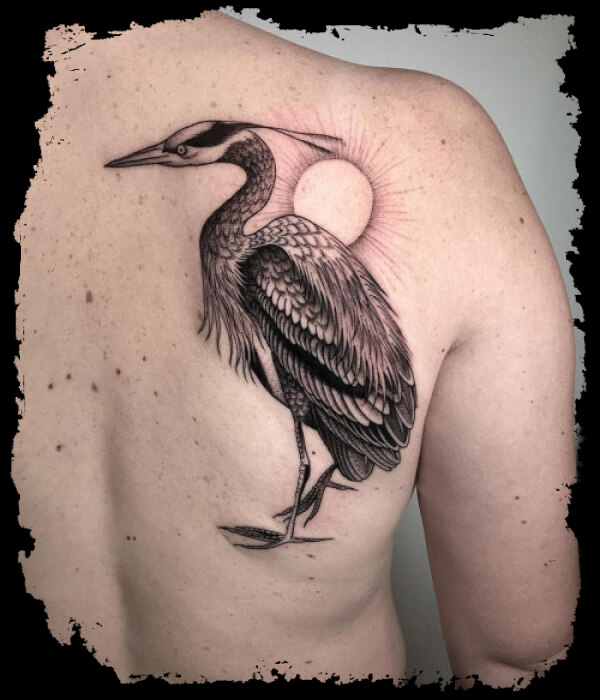 Black-and-Gray-Heron-Tattoo-Ideas