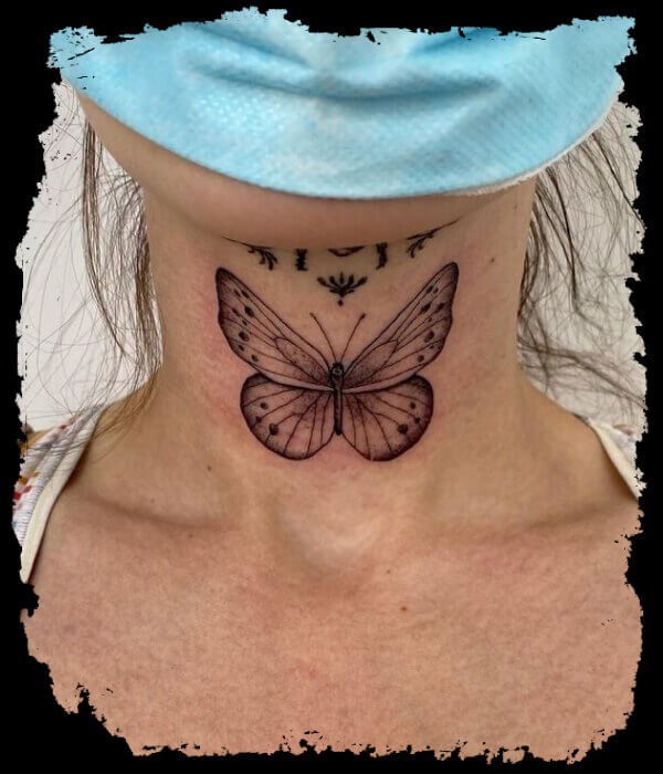 Butterfly-Neck-Tattoo-For-Women