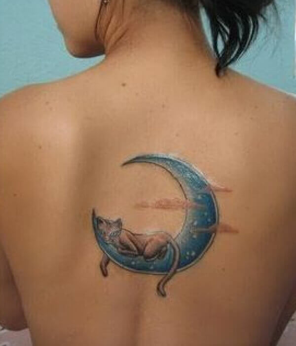 Blue Moon Back Tattoo Design - 18