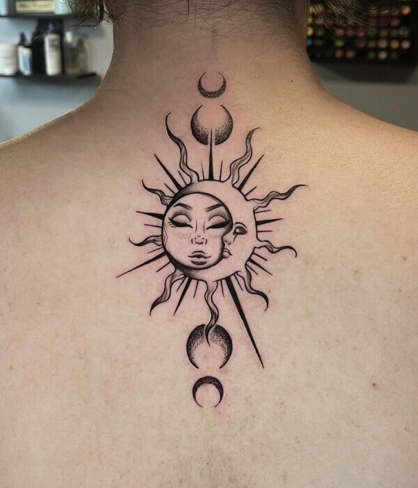 Blue Moon Back Tattoo Design - 21