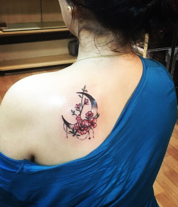 Blue Moon Back Tattoo Design - 24