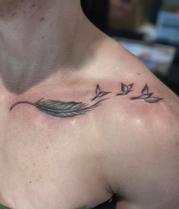 Feather and Birds - Trending Tattoo Feather-and-Birds-Tattoo