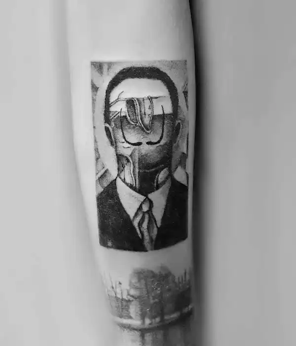Mustache and Clock Tattoo - Trending Tattoo Mustache-and-Clock-Tattoo