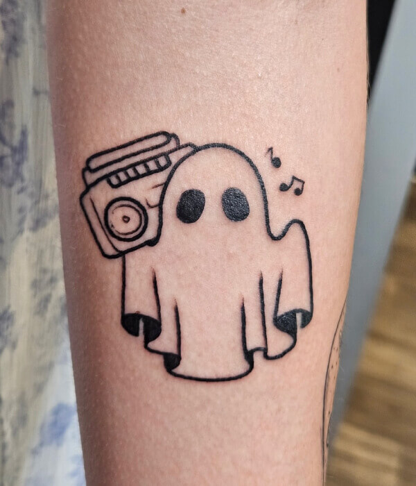 Small Ghost Tattoo Ideas - 2