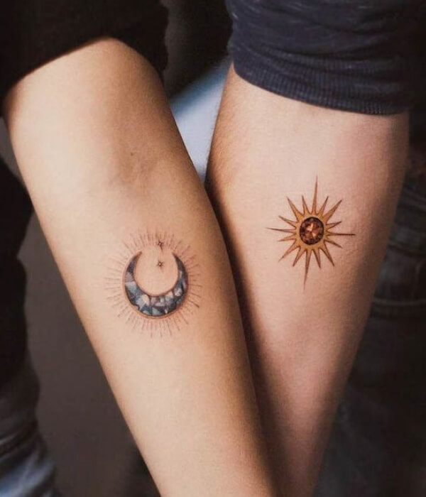 Sun and Moon - Trending Tattoo Sun-and-Moon-Tattoo