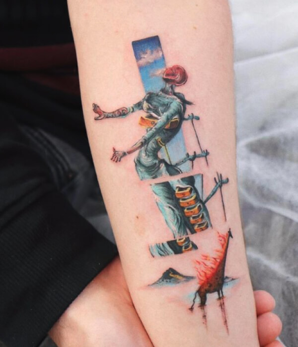 The Burning Giraffe Tattoo - Trending Tattoo The-Burning-Giraffe-Tattoo