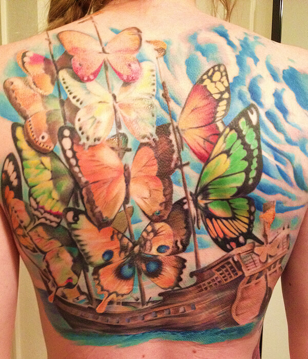 The Butterfly Ship Tattoo - Trending Tattoo The-Butterfly-Ship-Tattoo
