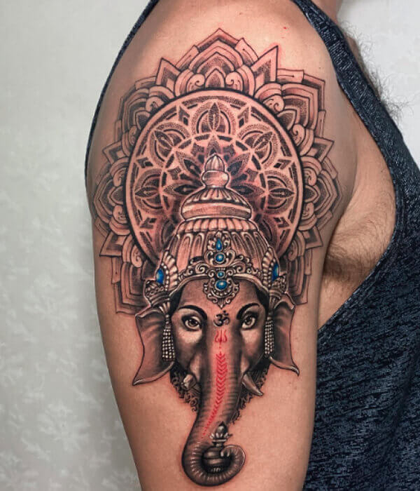 Ganesh with Mandala - Trending Tattoo Ganesh-with-Mandala