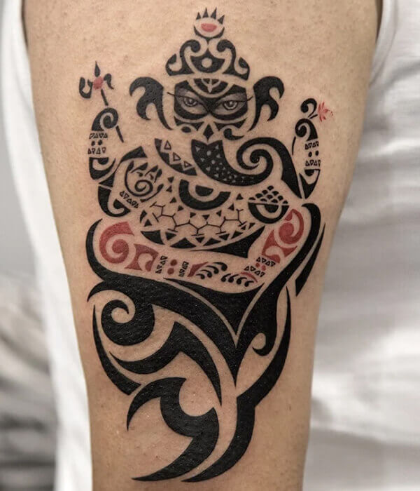 Ganesh with Tribal Patterns - Trending Tattoo Ganesh-with-Tribal-Patterns
