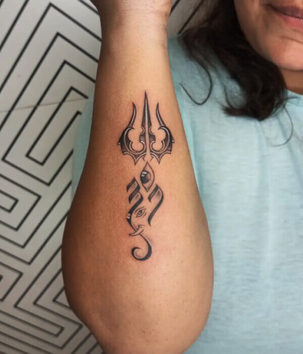Ganesha With Trishul Tattoo - Trending Tattoo Ganesha-With-Trishul-Tattoo