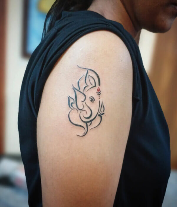 Minimalist Ganesh Tattoo Designs - Trending Tattoo Minimalist-Ganesh-Tattoo-Designs