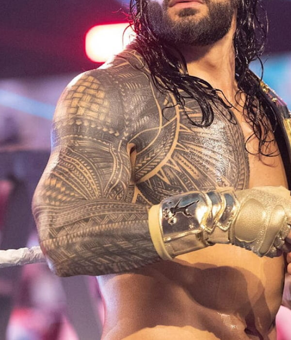 Roman Reigns Polynesian Tribal Tattoo - Trending Tattoo Roman-Reigns'-Polynesian-Tribal-Tattoo