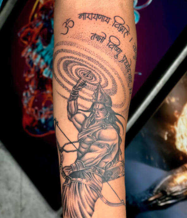 Sudarshan Chakra Tattoo 1 - Trending Tattoo Sudarshan-Chakra-Tattoo-Ideas