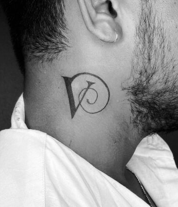 Letter V Neck Tattoos - Trending Tattoo Letter-V-Neck-Tattoos