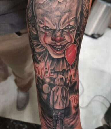 Spooky Pennywise Tattoo 7