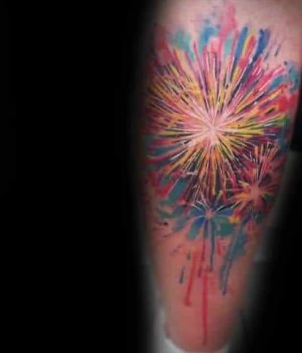 Fireworks Flame Tattoo - Trending Tattoo Fireworks-Flame-Tattoo