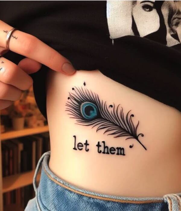 Let Them Written with Peacock Feather - Trending Tattoo Let-Them-Written-with-Peacock-Feather