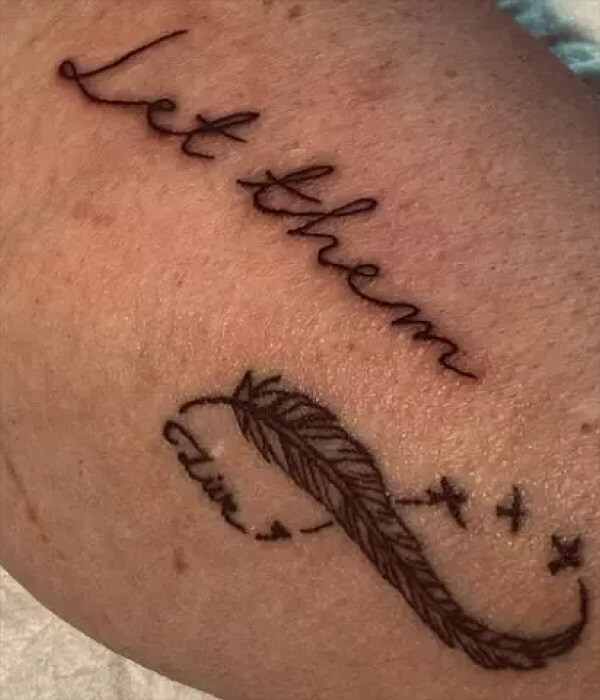 Let Them with Feather and Birds Tattoo - Trending Tattoo Let-Them-with-Feather-and-Birds-Tattoo