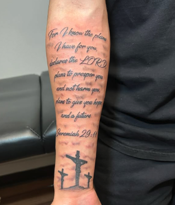 Cross with Bible Verse Tattoo - Trending Tattoo Cross-with-Bible-Verse-Tattoo