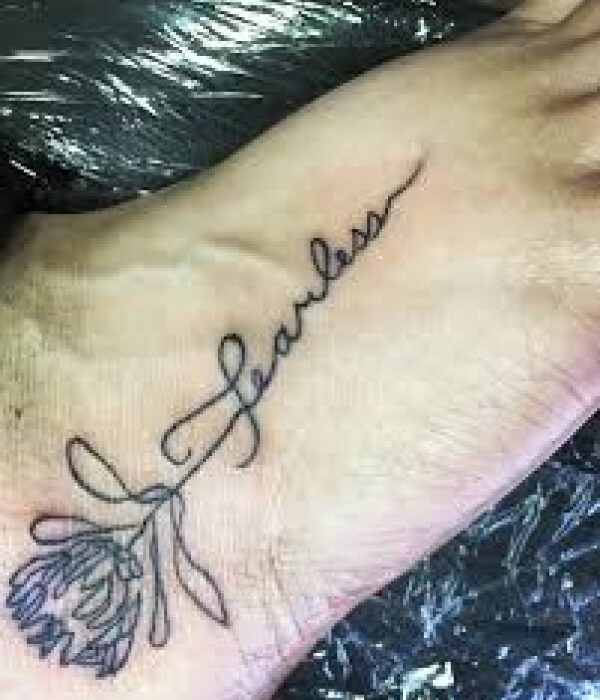 Fearless Protea Foot Tattoo - Trending Tattoo Fearless-Protea-Foot-Tattoo
