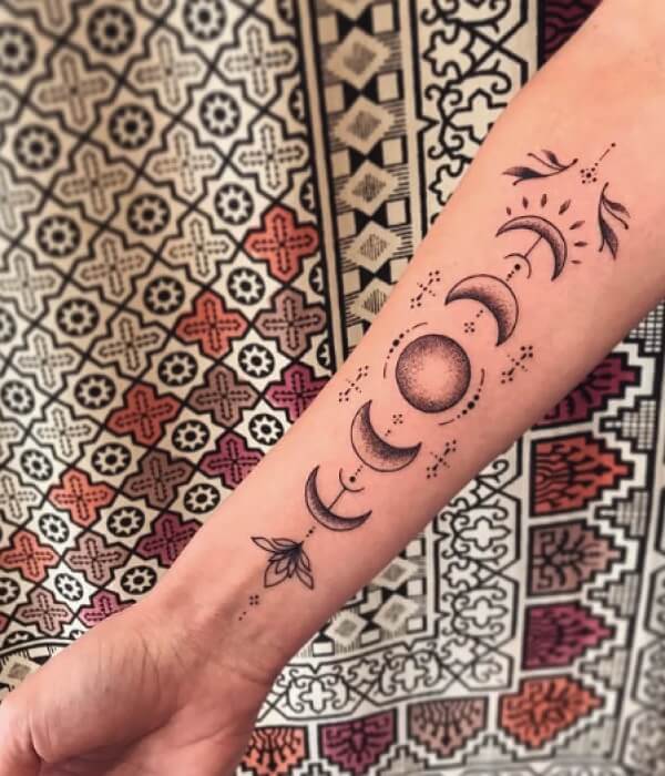 Mandala Moon Phase Tattoo - Trending Tattoo Mandala-Moon-Phase-Tattoo