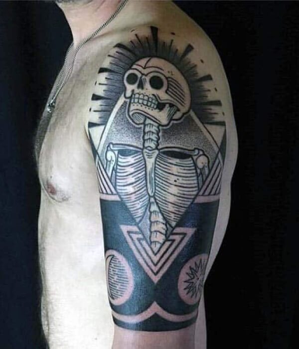 Woodcut Shoulder Tattoo - Trending Tattoo Woodcut-Shoulder-Tattoo