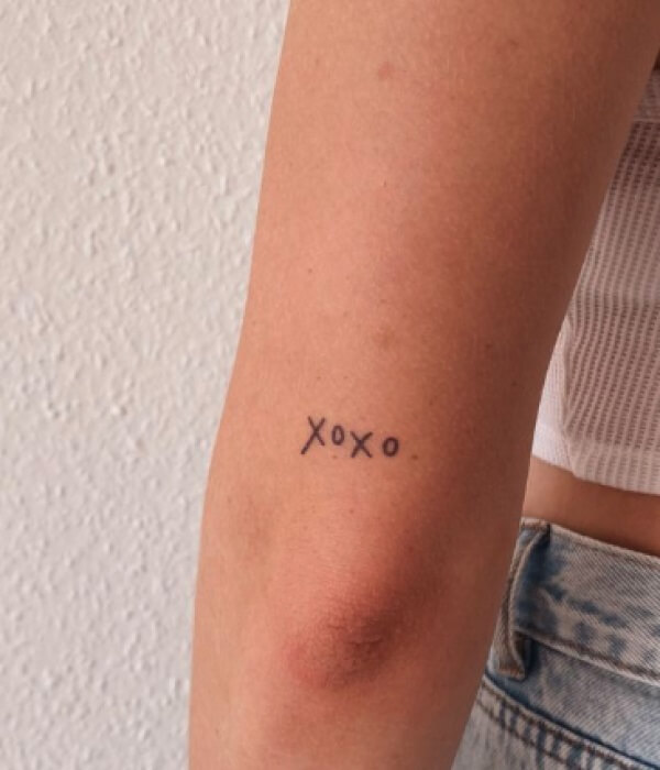 XO Tattoo on elbow - Trending Tattoo XO Tattoo on elbow