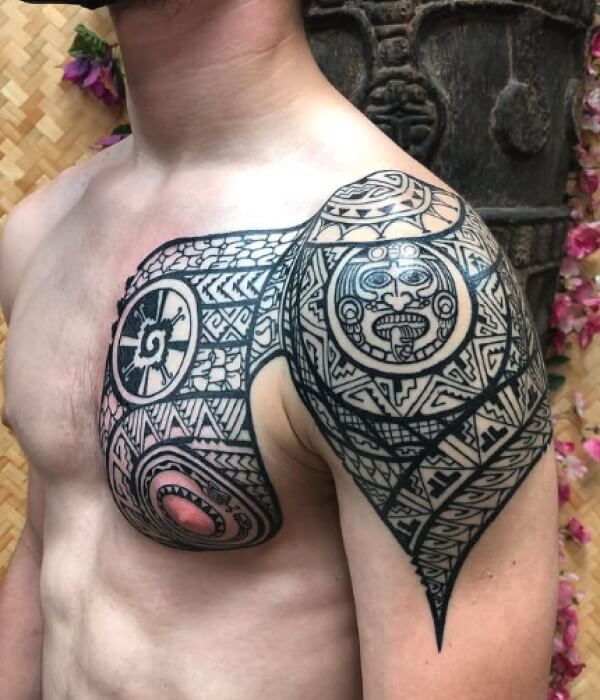 Aztec Tribal Shoulder Tattoo - Trending Tattoo Aztec-Tribal-Shoulder-Tattoo