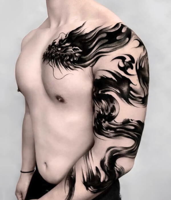 Dragon Tribal Shoulder - Trending Tattoo Dragon-Tribal-Shoulder