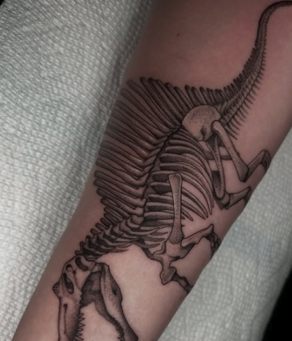 FossilInspired Dino Tattoo - Trending Tattoo Fossil-Inspired-Dino-Tattoo