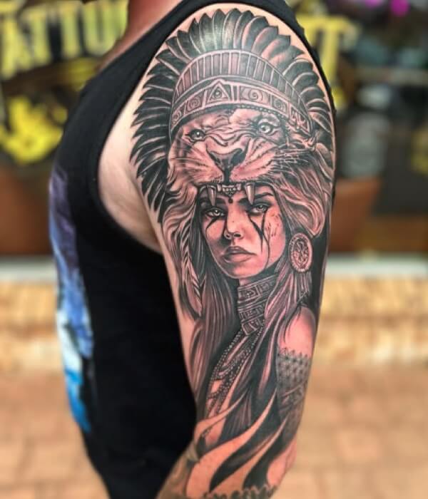 Native American Shoulder Tattoo - Trending Tattoo Native-American-Shoulder-Tattoo