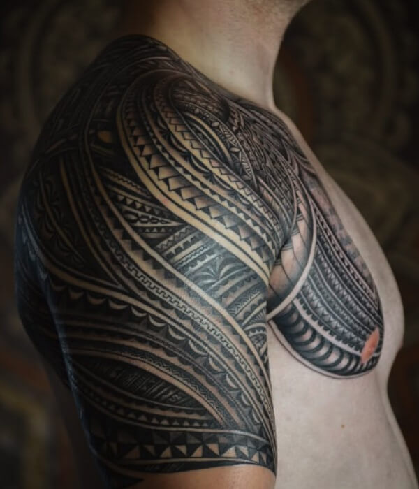 Samoan Tribal Shoulder Tattoo - Trending Tattoo Samoan-Tribal-Shoulder-Tattoo