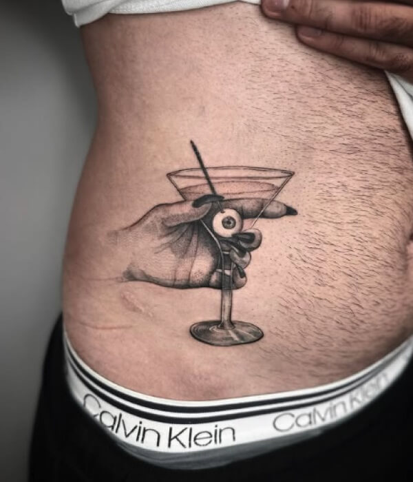Fine Line Cocktail Tattoo - Trending Tattoo Fine-Line-Cocktail-Tattoo