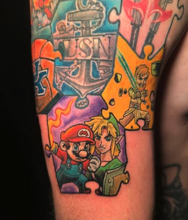 Puzzle Piece Portrait - Trending Tattoo Puzzle-Piece-Portrait