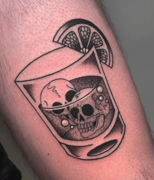 Skull Cocktail Tattoo - Trending Tattoo Skull-Cocktail-Tattoo