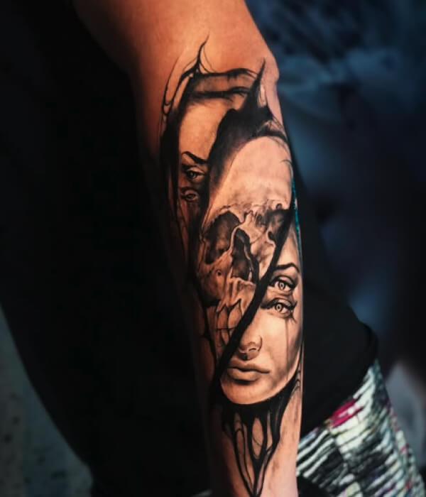 Split Portraits - Trending Tattoo Split-Portraits