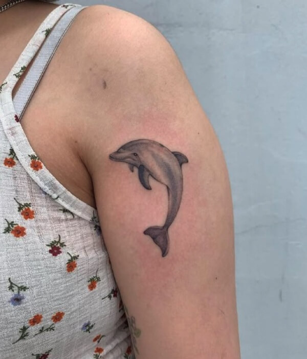 Playful Dolphin Tattoo - Trending Tattoo Playful Dolphin Tattoo