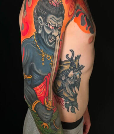 Fudo Myoo Sleeve Tattoo - Trending Tattoo Fudo Myoo Sleeve Tattoo