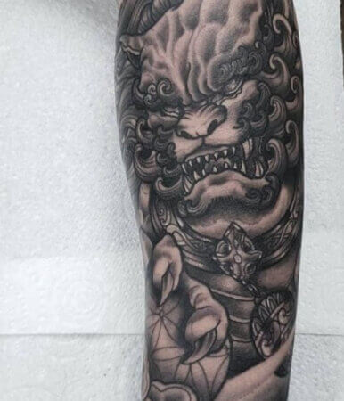 Fudo Myoo Tattoo with Guardian Animals - Trending Tattoo Fudo Myoo Tattoo with Guardian Animals