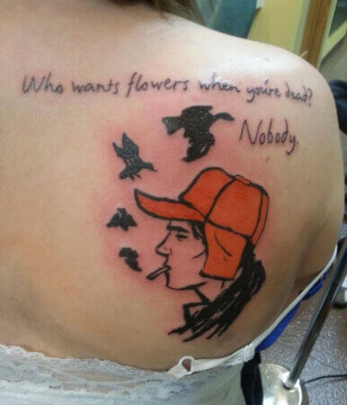 Red Hunting Hat Tattoo