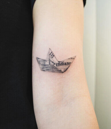 Paper Boat Tattoo