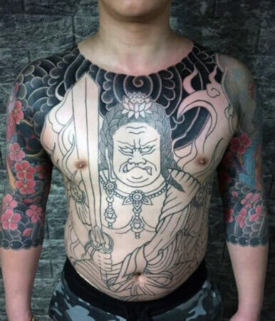 Traditional Chest Panel Fudo Myoo Tattoo - Trending Tattoo Traditional Chest Panel Fudo Myoo Tattoo