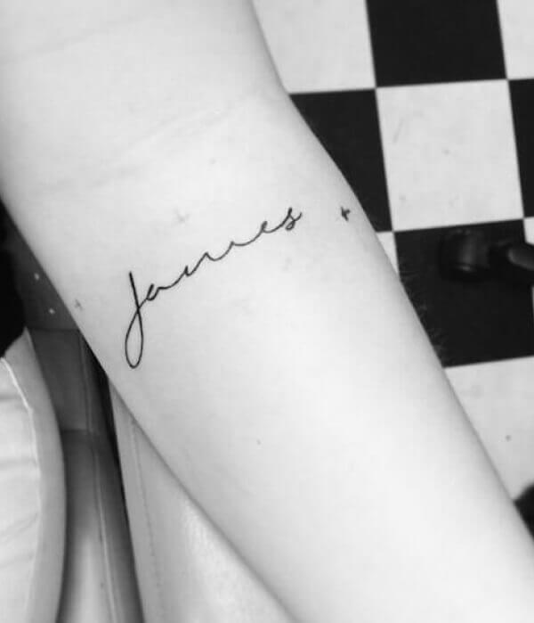 1. Minimalist Name Tattoo